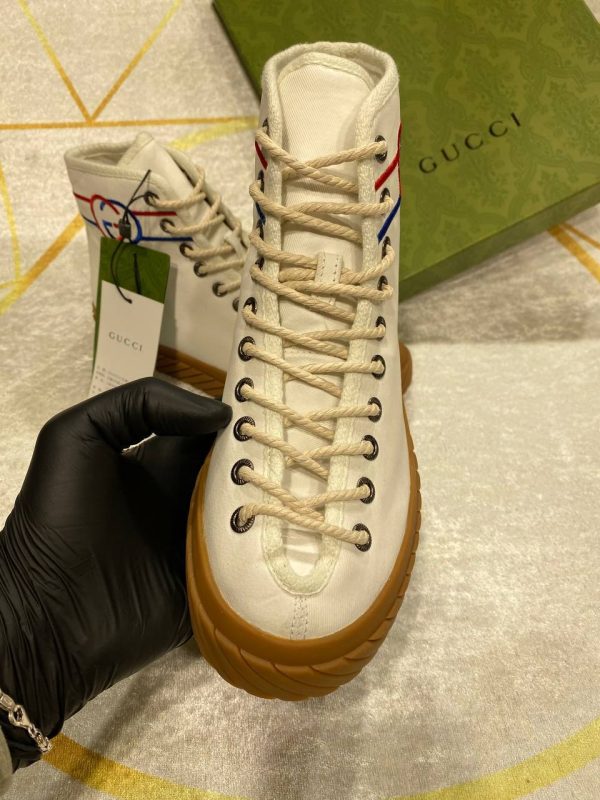 gucci bot sneakers kumas nakis detayli krem logo