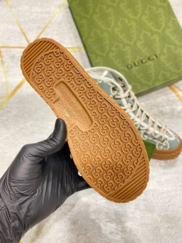 gucci bot sneakers kumas nakis detayli mavi logo