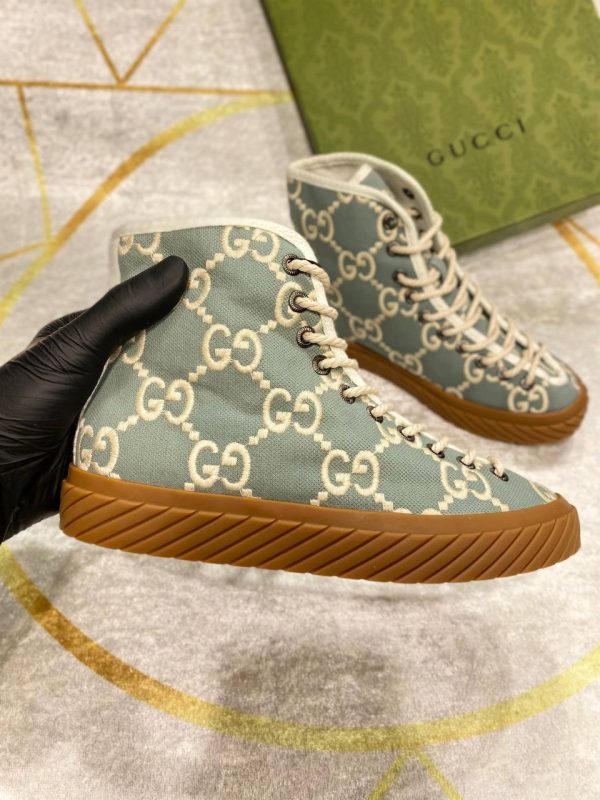 gucci bot sneakers kumas nakis detayli mavi logo