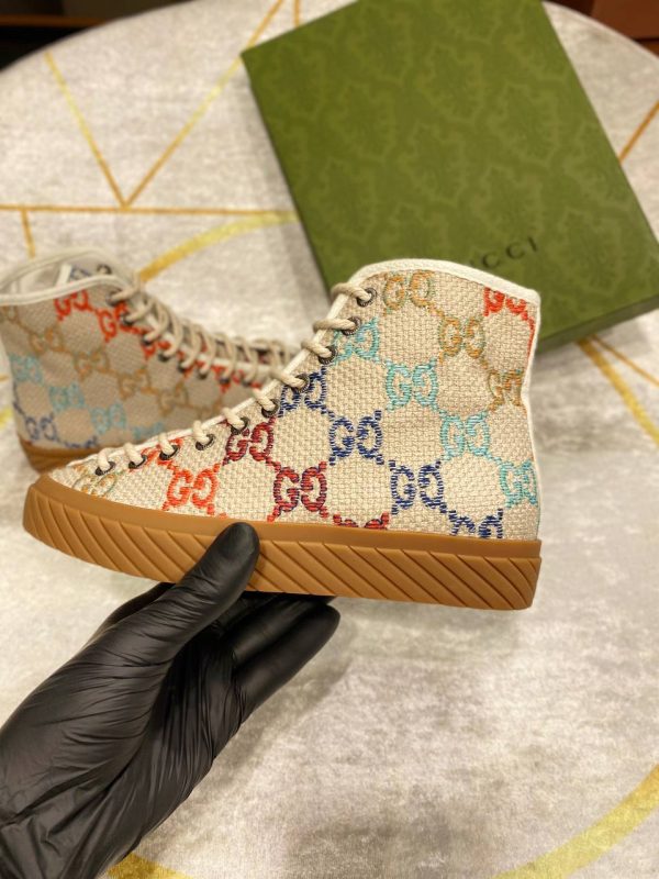 gucci bot sneakers kumas nakis detayli renkli logo