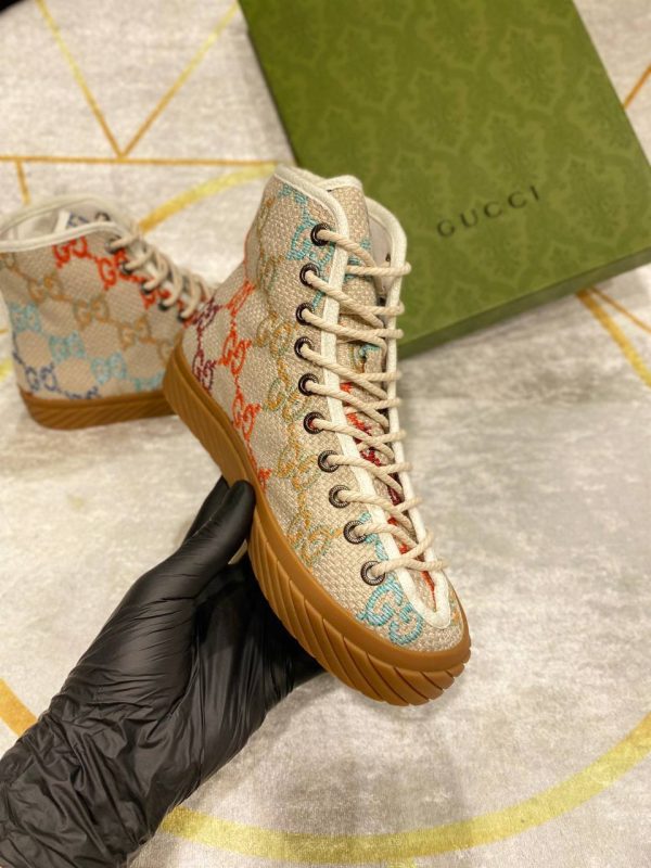 gucci bot sneakers kumas nakis detayli renkli logo