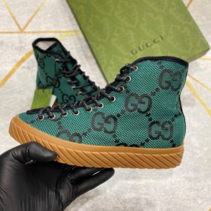 gucci bot sneakers kumas nakis detayli yesil logo