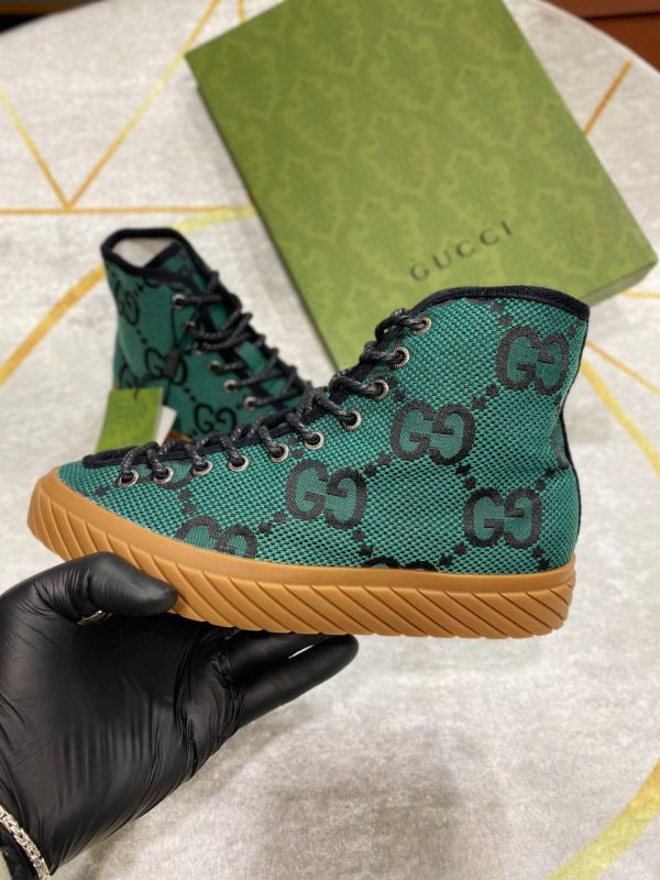 gucci bot sneakers kumas nakis detayli yesil logo