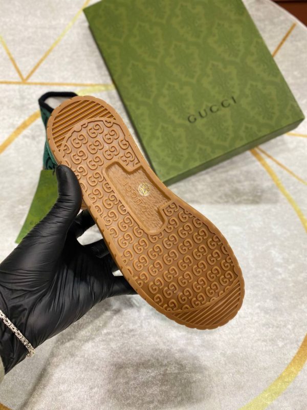 gucci bot sneakers kumas nakis detayli yesil logo