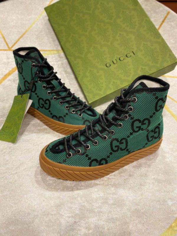 gucci bot sneakers kumas nakis detayli yesil logo
