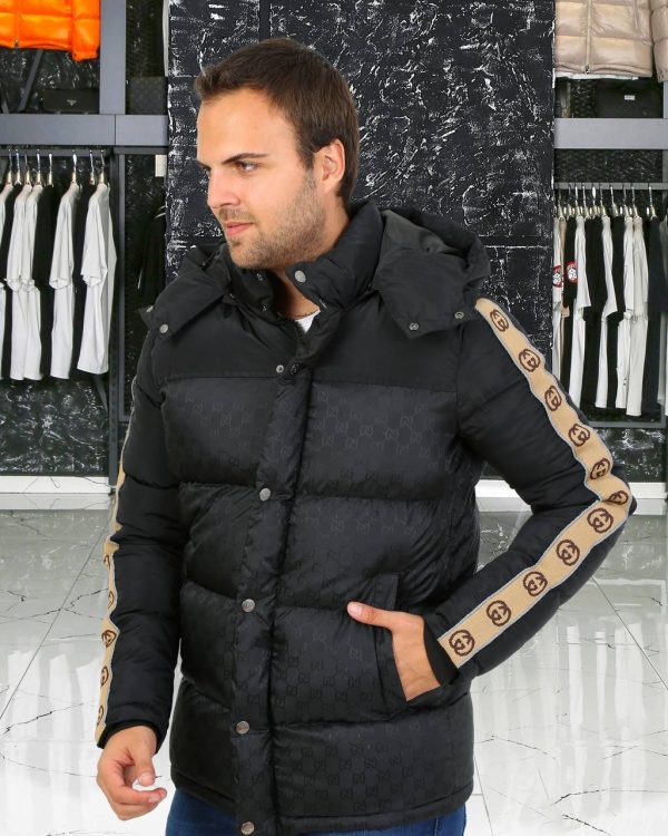 gucci mont erkek siyah kapusonlu