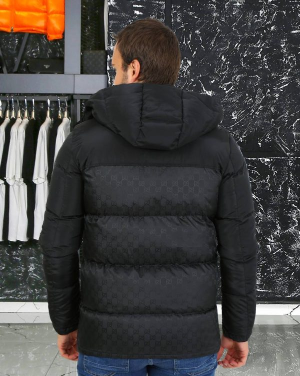 gucci mont erkek siyah kapusonlu