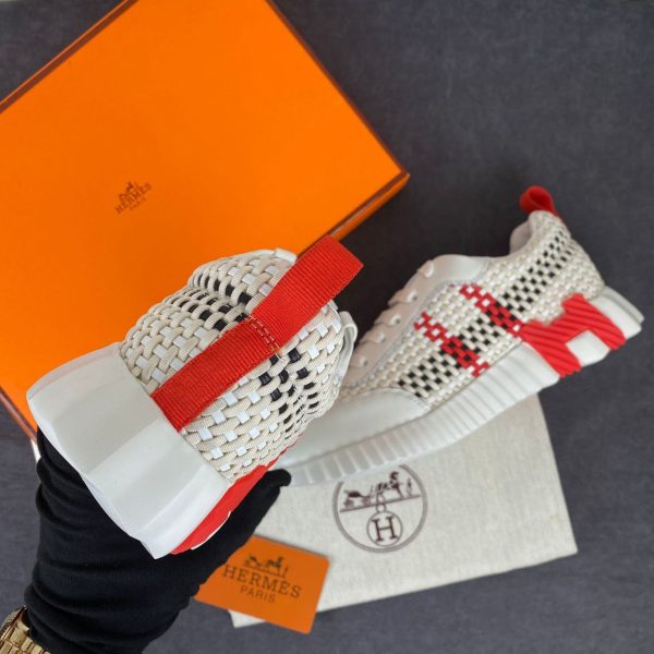 hermes ayakkabi beyaz sneakers kirmizi braided