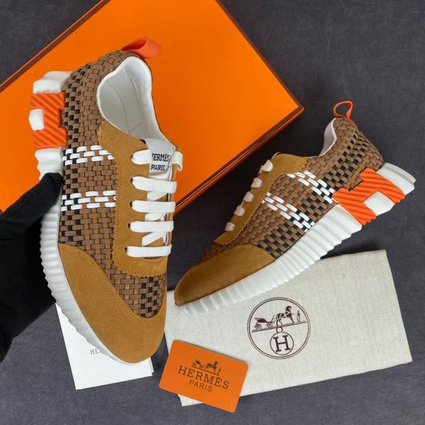hermes ayakkabi taba sneakers truncu braided