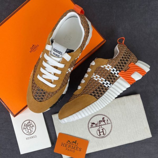 hermes ayakkabi taba sneakers truncu braided