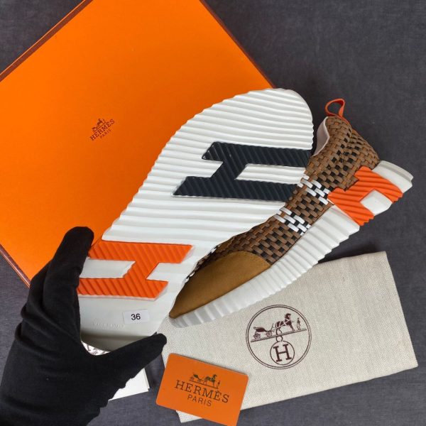 hermes ayakkabi taba sneakers truncu braided