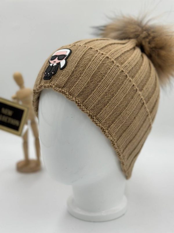 karl lagerfeld bere ponponlu camel