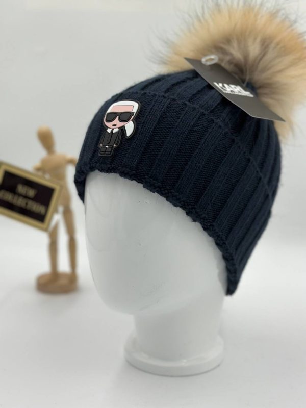 karl lagerfeld bere ponponlu lacivert