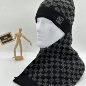louis vuitton atki bere takimi erkek siyah gri
