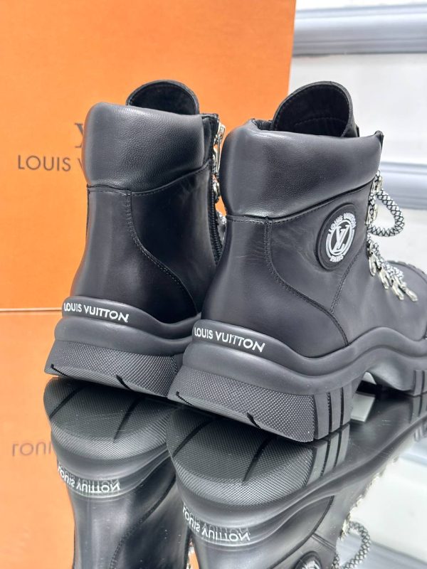 louis vuitton ayakkabi bot siyah hakiki deri