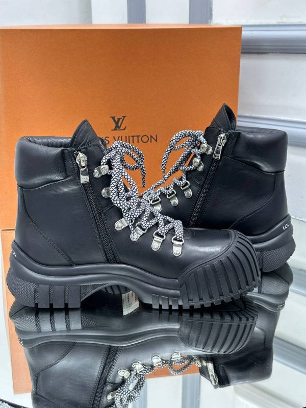 louis vuitton ayakkabi bot siyah hakiki deri