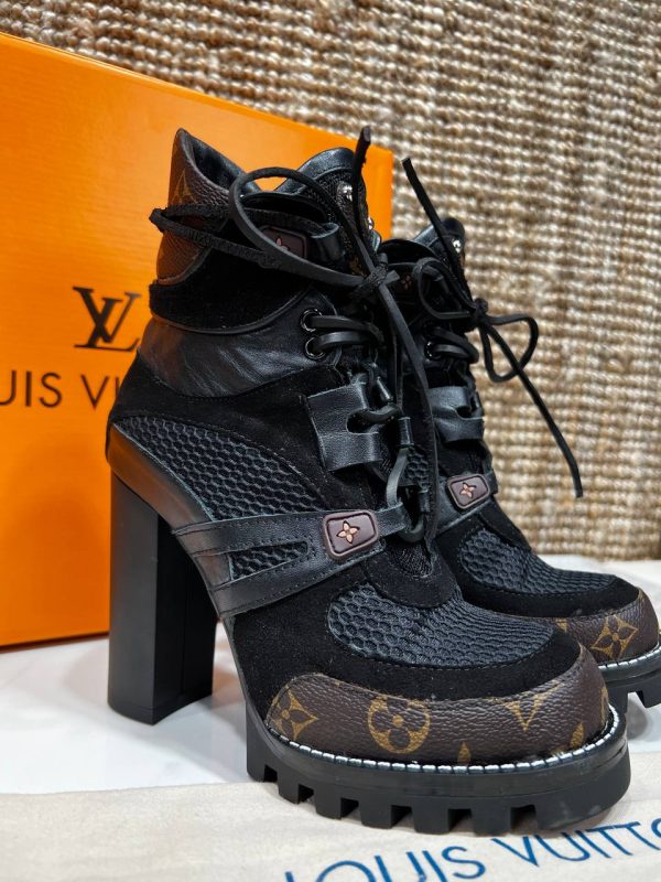 louis vuitton ayakkabi bot star trail ankle boot siyah monogram