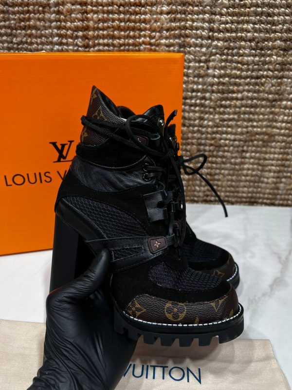 louis vuitton ayakkabi bot star trail ankle boot siyah monogram