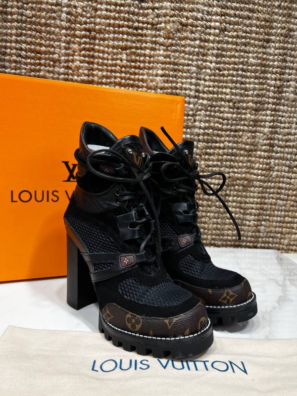 louis vuitton ayakkabi bot star trail ankle boot siyah monogram