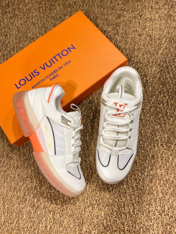 louis vuitton ayakkabi trainer sneaker beyaz turuncu