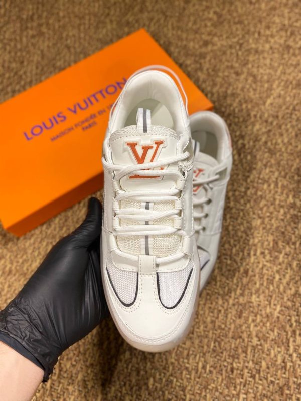 louis vuitton ayakkabi trainer sneaker beyaz turuncu