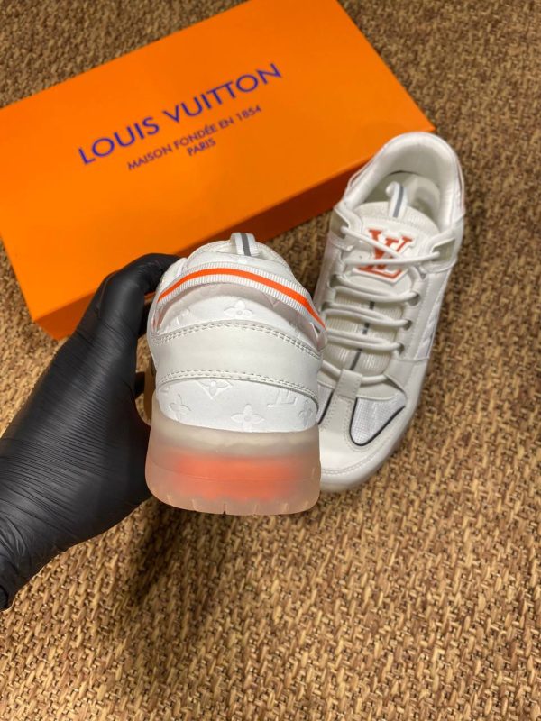 louis vuitton ayakkabi trainer sneaker beyaz turuncu