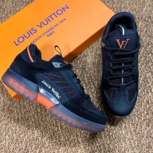 louis vuitton ayakkabi trainer sneaker siyah turuncu