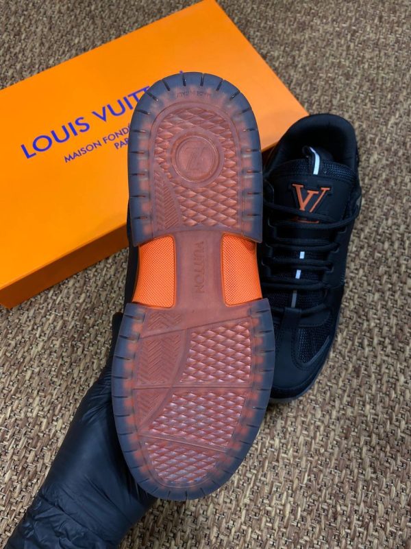 louis vuitton ayakkabi trainer sneaker siyah turuncu