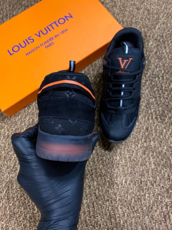 louis vuitton ayakkabi trainer sneaker siyah turuncu