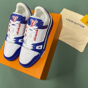 loui̇s vuitton ayakkabi sneakers erkek trainer beyaz mavi
