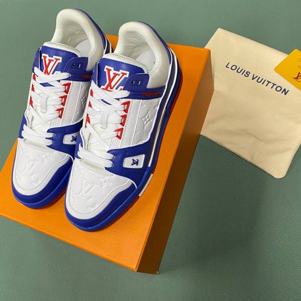 loui̇s vuitton ayakkabi sneakers erkek trainer beyaz mavi