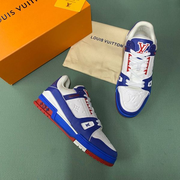loui̇s vuitton ayakkabi sneakers kadin trainer beyaz mavi
