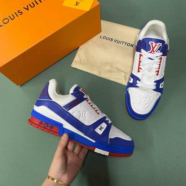 loui̇s vuitton ayakkabi sneakers kadin trainer beyaz mavi