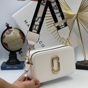 marc jacobs canta beyaz gri siyah askili 21x13 cm