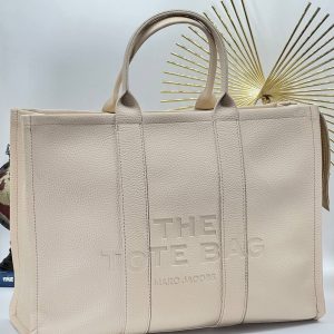marc jacobs canta the tote bag bej buyuk boy suni deri 40x30 cm