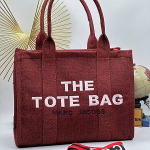 marc jacobs canta the tote bag kirmizi kumas 34x26 cm