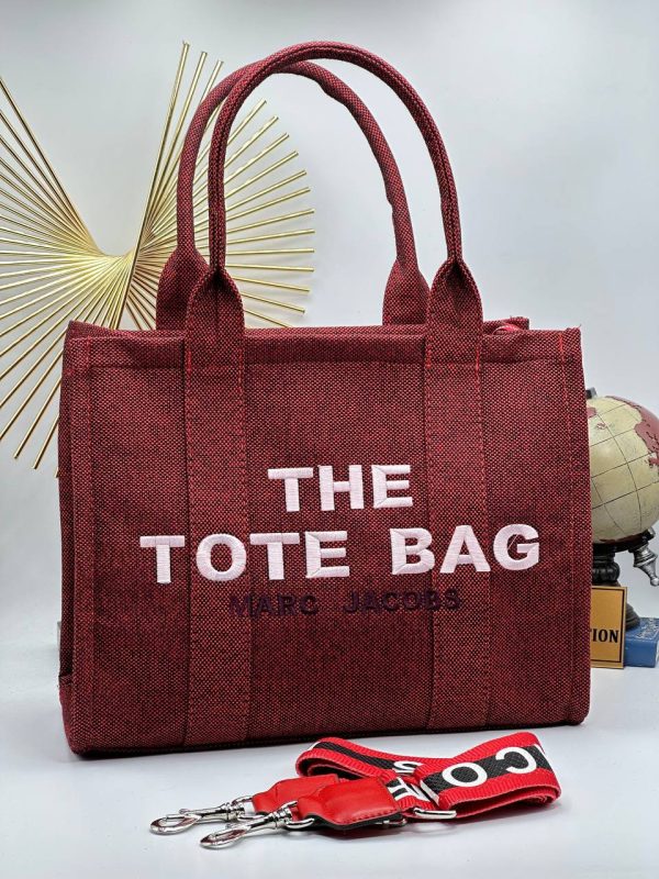 marc jacobs canta the tote bag kirmizi kumas 34x26 cm