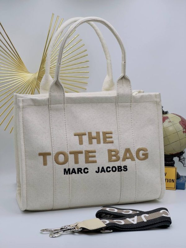 marc jacobs canta the tote bag krem kumas 34x26 cm