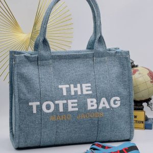 marc jacobs canta the tote bag mavi kumas 34x26 cm