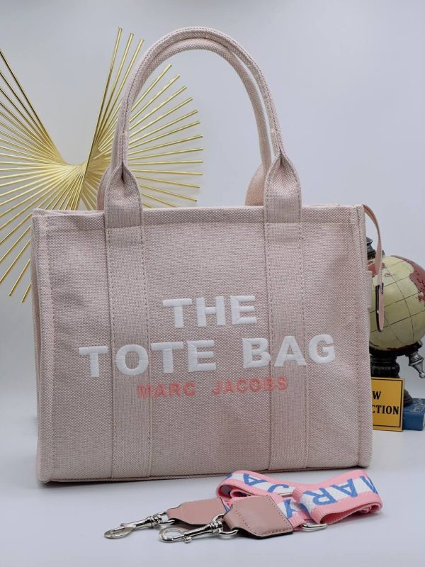 marc jacobs canta the tote bag pembe kumas 34x26 cm