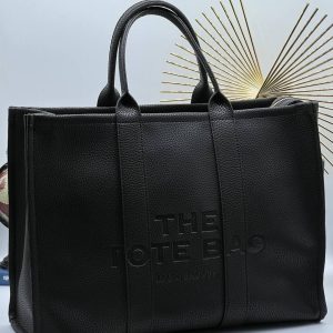 marc jacobs canta the tote bag siyah buyuk boy suni deri 40x30 cm