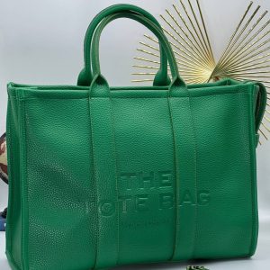 marc jacobs canta the tote bag yesil buyuk boy suni deri 40x30 cm