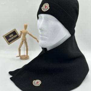moncler atki bere takimi siyah erkek