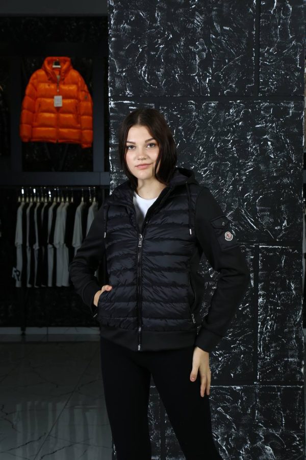 moncler mont baharlik triko detayli siyah