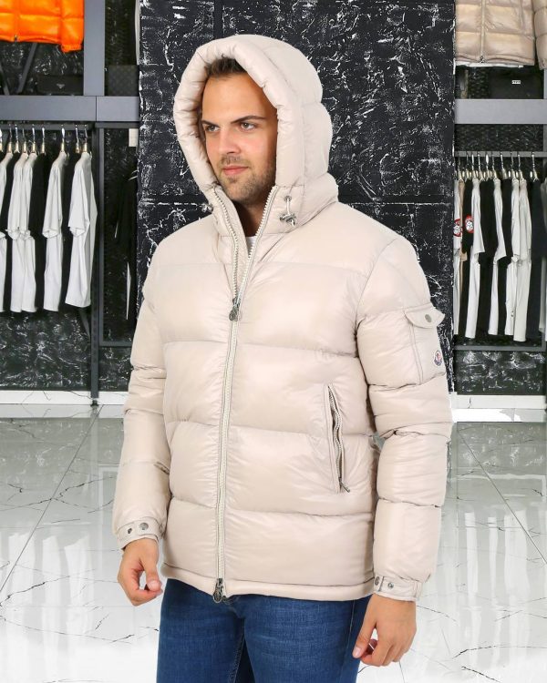 moncler mont erkek camel kapusonlu kolu cepli classic