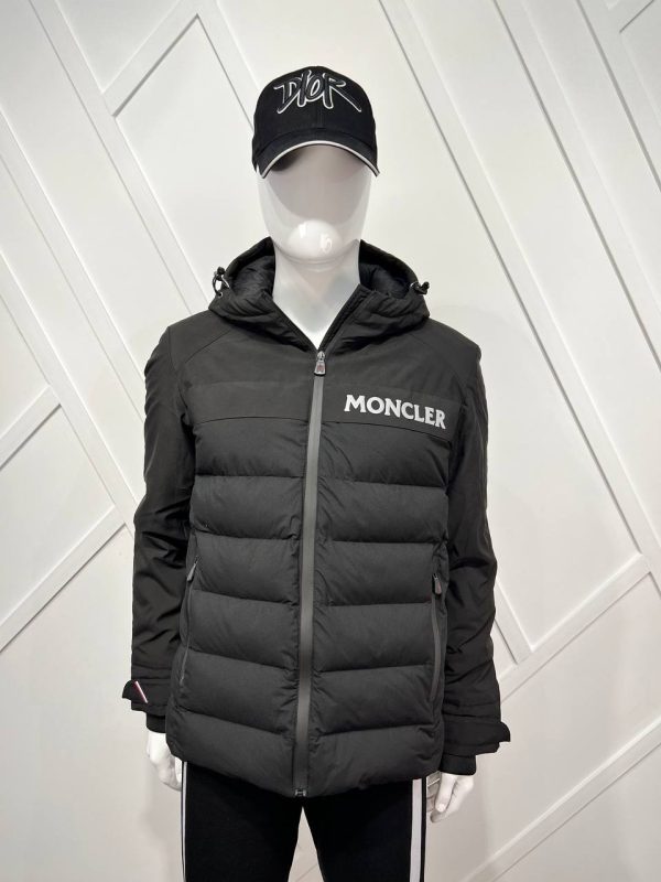 moncler mont erkek siyah kapusonlu