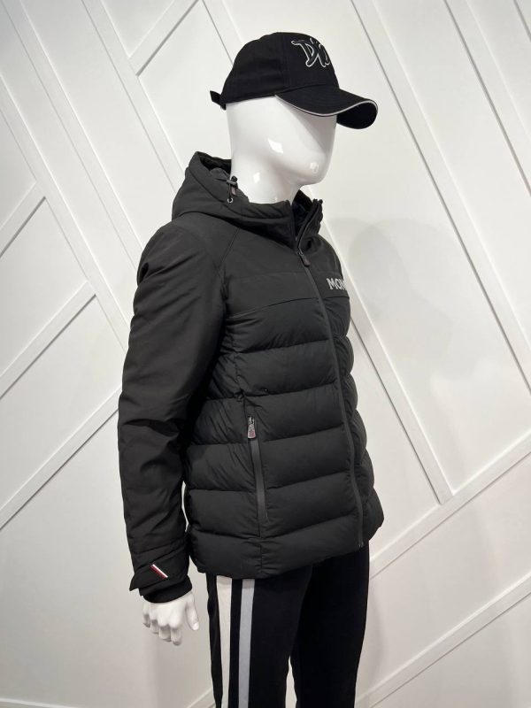 moncler mont erkek siyah kapusonlu