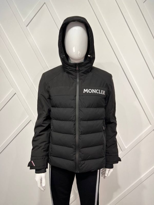 moncler mont erkek siyah kapusonlu