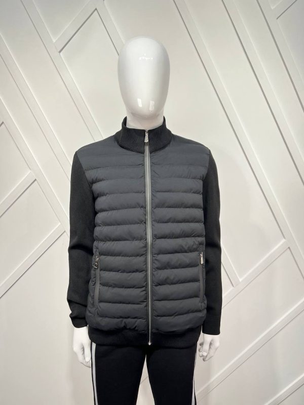 moncler mont erkek triko detayli siyah