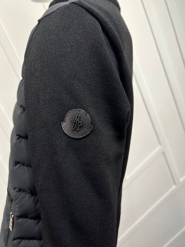 moncler mont erkek triko detayli siyah